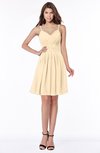 ColsBM Vera Marzipan Modest A-line Sleeveless Zip up Knee Length Ruching Bridesmaid Dresses