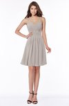 ColsBM Vera Mushroom Modest A-line Sleeveless Zip up Knee Length Ruching Bridesmaid Dresses