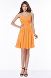 ColsBM Vera Orange Modest A-line Sleeveless Zip up Knee Length Ruching Bridesmaid Dresses