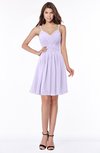 ColsBM Vera Pastel Lilac Modest A-line Sleeveless Zip up Knee Length Ruching Bridesmaid Dresses