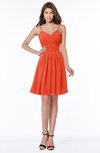 ColsBM Vera Tangerine Tango Modest A-line Sleeveless Zip up Knee Length Ruching Bridesmaid Dresses