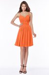 ColsBM Vera Tangerine Modest A-line Sleeveless Zip up Knee Length Ruching Bridesmaid Dresses