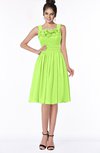 ColsBM Lainey Bright Green Gorgeous A-line Wide Square Sleeveless Chiffon Knee Length Bridesmaid Dresses