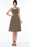 ColsBM Lainey Carafe Brown Gorgeous A-line Wide Square Sleeveless Chiffon Knee Length Bridesmaid Dresses