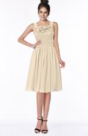 ColsBM Lainey Champagne Gorgeous A-line Wide Square Sleeveless Chiffon Knee Length Bridesmaid Dresses