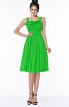 ColsBM Lainey Classic Green Gorgeous A-line Wide Square Sleeveless Chiffon Knee Length Bridesmaid Dresses
