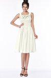ColsBM Lainey Cream Gorgeous A-line Wide Square Sleeveless Chiffon Knee Length Bridesmaid Dresses