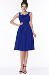 ColsBM Lainey Electric Blue Gorgeous A-line Wide Square Sleeveless Chiffon Knee Length Bridesmaid Dresses