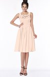 ColsBM Lainey Fresh Salmon Gorgeous A-line Wide Square Sleeveless Chiffon Knee Length Bridesmaid Dresses