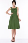 ColsBM Lainey Garden Green Gorgeous A-line Wide Square Sleeveless Chiffon Knee Length Bridesmaid Dresses