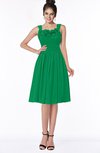 ColsBM Lainey Green Gorgeous A-line Wide Square Sleeveless Chiffon Knee Length Bridesmaid Dresses