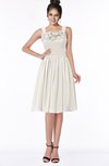 ColsBM Lainey Off White Gorgeous A-line Wide Square Sleeveless Chiffon Knee Length Bridesmaid Dresses