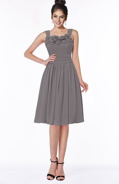 ColsBM Lainey Ridge Grey Gorgeous A-line Wide Square Sleeveless Chiffon Knee Length Bridesmaid Dresses