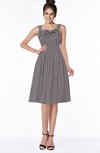 ColsBM Lainey Ridge Grey Gorgeous A-line Wide Square Sleeveless Chiffon Knee Length Bridesmaid Dresses