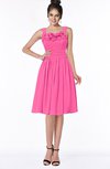 ColsBM Lainey Rose Pink Gorgeous A-line Wide Square Sleeveless Chiffon Knee Length Bridesmaid Dresses