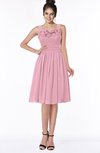 ColsBM Lainey Rosebloom Gorgeous A-line Wide Square Sleeveless Chiffon Knee Length Bridesmaid Dresses