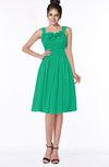 ColsBM Lainey Sea Green Gorgeous A-line Wide Square Sleeveless Chiffon Knee Length Bridesmaid Dresses