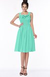 ColsBM Lainey Seafoam Green Gorgeous A-line Wide Square Sleeveless Chiffon Knee Length Bridesmaid Dresses