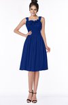 ColsBM Lainey Sodalite Blue Gorgeous A-line Wide Square Sleeveless Chiffon Knee Length Bridesmaid Dresses