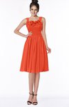 ColsBM Lainey Tangerine Tango Gorgeous A-line Wide Square Sleeveless Chiffon Knee Length Bridesmaid Dresses