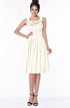 ColsBM Lainey Whisper White Gorgeous A-line Wide Square Sleeveless Chiffon Knee Length Bridesmaid Dresses