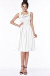 ColsBM Lainey White Gorgeous A-line Wide Square Sleeveless Chiffon Knee Length Bridesmaid Dresses