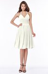 ColsBM Raine Cream Traditional Halter Sleeveless Chiffon Knee Length Bridesmaid Dresses