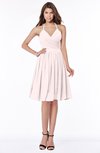 ColsBM Raine Light Pink Traditional Halter Sleeveless Chiffon Knee Length Bridesmaid Dresses