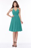 ColsBM Raine Porcelain Traditional Halter Sleeveless Chiffon Knee Length Bridesmaid Dresses
