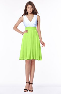 ColsBM Jolie Bright Green Gorgeous A-line V-neck Sleeveless Chiffon Bridesmaid Dresses