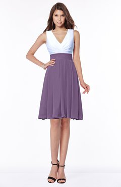 ColsBM Jolie Eggplant Gorgeous A-line V-neck Sleeveless Chiffon Bridesmaid Dresses