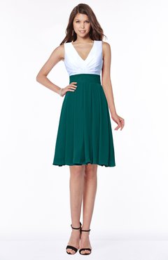 ColsBM Jolie Shaded Spruce Gorgeous A-line V-neck Sleeveless Chiffon Bridesmaid Dresses