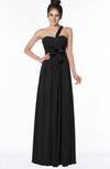 ColsBM Kaylin Black Gorgeous A-line One Shoulder Sleeveless Floor Length Bridesmaid Dresses