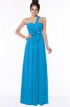 ColsBM Kaylin Cornflower Blue Gorgeous A-line One Shoulder Sleeveless Floor Length Bridesmaid Dresses