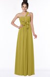 ColsBM Kaylin Golden Olive Gorgeous A-line One Shoulder Sleeveless Floor Length Bridesmaid Dresses