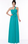 ColsBM Kaylin Teal Gorgeous A-line One Shoulder Sleeveless Floor Length Bridesmaid Dresses
