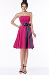 ColsBM Amiya Beetroot Purple Glamorous A-line Sleeveless Zip up Chiffon Knee Length Bridesmaid Dresses
