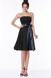 ColsBM Amiya Black Glamorous A-line Sleeveless Zip up Chiffon Knee Length Bridesmaid Dresses
