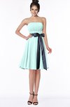 ColsBM Amiya Blue Glass Glamorous A-line Sleeveless Zip up Chiffon Knee Length Bridesmaid Dresses