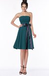 ColsBM Amiya Blue Green Glamorous A-line Sleeveless Zip up Chiffon Knee Length Bridesmaid Dresses