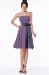 ColsBM Amiya Chinese Violet Glamorous A-line Sleeveless Zip up Chiffon Knee Length Bridesmaid Dresses