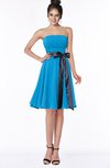 ColsBM Amiya Cornflower Blue Glamorous A-line Sleeveless Zip up Chiffon Knee Length Bridesmaid Dresses