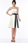 ColsBM Amiya Cream Glamorous A-line Sleeveless Zip up Chiffon Knee Length Bridesmaid Dresses