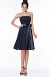 ColsBM Amiya Dark Sapphire Glamorous A-line Sleeveless Zip up Chiffon Knee Length Bridesmaid Dresses
