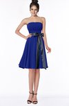 ColsBM Amiya Electric Blue Glamorous A-line Sleeveless Zip up Chiffon Knee Length Bridesmaid Dresses