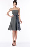 ColsBM Amiya Grey Glamorous A-line Sleeveless Zip up Chiffon Knee Length Bridesmaid Dresses