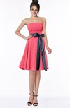 ColsBM Amiya Guava Glamorous A-line Sleeveless Zip up Chiffon Knee Length Bridesmaid Dresses