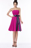 ColsBM Amiya Hot Pink Glamorous A-line Sleeveless Zip up Chiffon Knee Length Bridesmaid Dresses