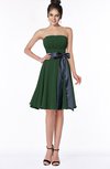 ColsBM Amiya Hunter Green Glamorous A-line Sleeveless Zip up Chiffon Knee Length Bridesmaid Dresses
