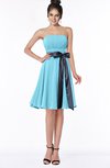 ColsBM Amiya Light Blue Glamorous A-line Sleeveless Zip up Chiffon Knee Length Bridesmaid Dresses